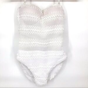 White Netted One Piece SwimSuit